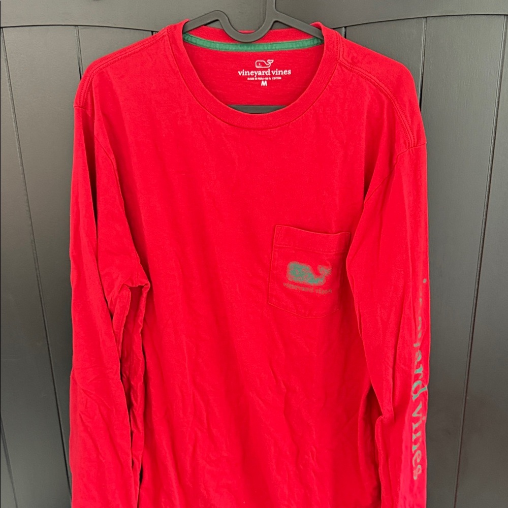 Vineyard Vines Men's Vibrant Red Long Sleeve Tee